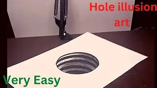 HOW 😲 TO DRAW A 🕳️ HOLE ILLUSION EASY TRICK/ EASY TRICK TO DRAW HOLE OP DRAWING #viral @vamossart