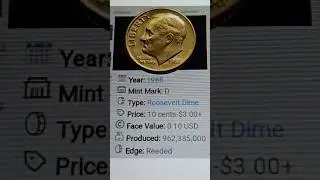 1988 D Roosevelt Dime Value #shorts