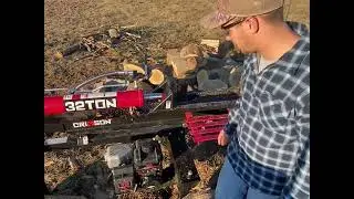 Splitting oak rounds and equipment failure!