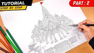 Ram Mandir Drawing || Ram Mandir Drawing Tutorial || Easy Ram Mandir Drawing || Ram Mandir Drawing