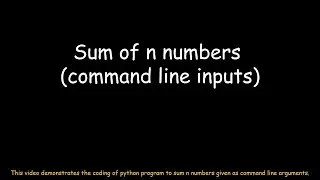 Sum of n Numbers  -  Command Line Input
