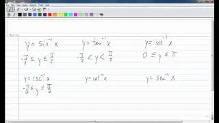 Inverse CoSecant, Inverse Secant, and Inverse CoTangent