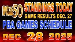 PBA Standings today as of December 27, 2025 | Pba Game results | Pba Schedule  December 28, 2025