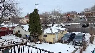 LIVE POV: Peaceful Winter Balcony View ❄️ Cars Driving on Snowy Minnesota Streets!