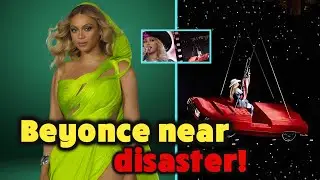 Beyonc&eacute; TERRIFIED Mid-Air 😱 Almost Falls from Flying Car at Houston Concert