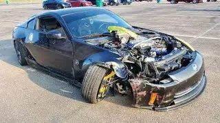 Bringing this TOTALED 350z back to life. LS3 Swap - Roll Cage Install - Episode 1