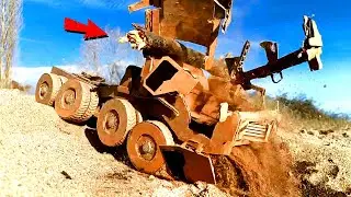 DIY cardboard radio-controlled truck crashes and explodes, video of destruction