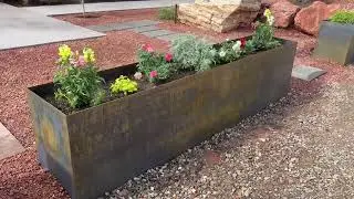 We built the planter box in-house . Design aspect of the front yard 