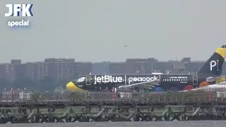 JetBlue A320 Liveries ❤️ I Love NY landing & Peacock takeoff