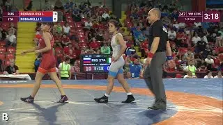 1/4 WW - 43 kg: L. BEKBAULOVA (RUS) v. F. ROMANELLI (ITA)