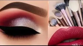 White maroon eye makeup tutorial step by step for beginner