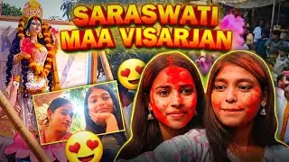 Saraswati maa 💛 Visharjan Vlog 🎀 #vlog #subscribe 