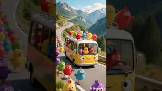 Mountain Dance Ride with Rainbow Chicks & a Talking Mini Bus! 🐣🚌🌄 #shorts #shortsfeeds
