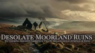 Desolate Moorland Ruins | Slow Melancholic Strings, Wind & Subtle Thunder Wuthering Heights Ambience