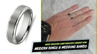 Mens Wedding Bands - 6MM Brushed White Tungsten Carbide Ring Review - Polished Comfort Fit Ring