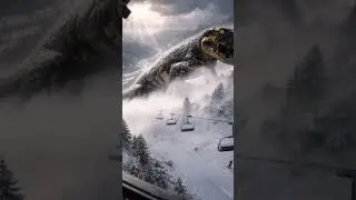 Ski Resort ATTACKED by a Kaiju Lizard ⛷️😱🦎#trending #viral #subscribe #shorts #ai #titanic