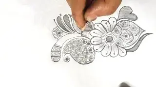 Pencil Mehndi drawing||mehndi design step by step||pencil Mehndi sketch||