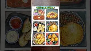 Samosa drawing realistic😍￼ Indian street food painting series❤️ #Shorts #Trending