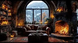 Winter Reading Corner ❄📚 Cozy Fireplace Ambience for Study, Focus & Gentle Sleep