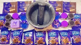 Purple Slime Mixing Slime Clay into Glossy Slime | Satisfying Slime Video