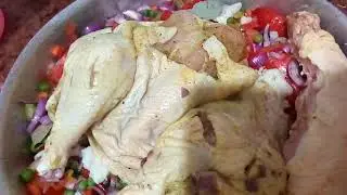 اسهل صنية فراخ بالبسله والجزر والبطاطس روعه👍👌😍