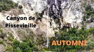 Canyon de Pissevieille et sa cascade de 80 m&egrave;tres !!! - Canyoning Ard&egrave;che 2021- BON D&Eacute;BIT - Automne