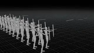 Houdini - Archers shooting arrows based on animation time