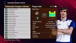 Tottenham Hotspurs Classic Team EFootballLife 2023 - PES 2021 Full Face