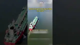 Asia's largest swing-bridge in action