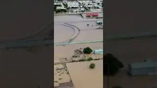Drone footage of aftermath of floods in Vado, New Mexico