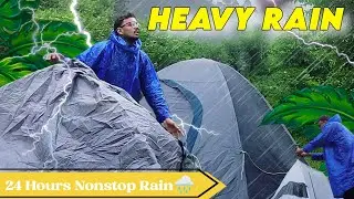 24 Hours Heavy Rain CAMPING| Camping In Rainforest Uttarakhand| Pahadi Camper 