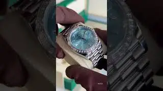 2025 Rolex Day-Date Diamond Paved Dial &ndash;VS&ndash;2024 Platinum Rolex Day-Date with Baguette Diamonds Bezel
