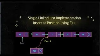 Single List Implementation Insert at Position using C++ | Data Structures using C++