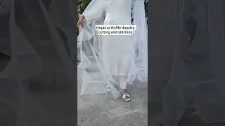 organza Ruffle dupatta cutting and stitching | rafal dupatta kaise banaen #short