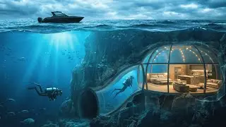Building a SECRET HOUSE inside an UNDERWATER CAVE &mdash; Open Sea Build (ASMR)