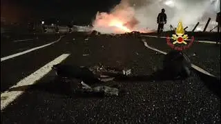 Autostrada, tra Caianello e Capua: incidente tra mezzo pesante e cisterna che esplode. Crateri e