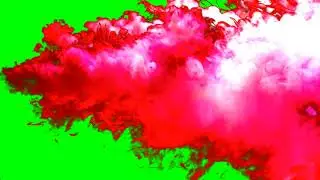 Red Smoke in Slow Motion (green screen)