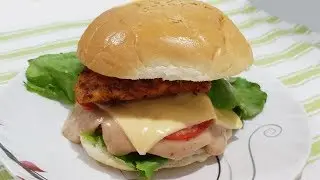 Grilled Chicken Burger | chicken burger recipe with homemade burger sauce | Hunger hangover