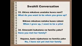 Swahili Conversation: 50 Small Talk Open Ended Questions and Answers - Part 2