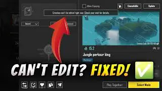How To Fix Creation Can’t Be Edited Error in PUBG Mobile