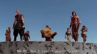 How did Mathayus keep safe after jumping off from ten meters high