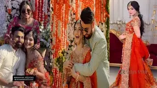 Laiba Khan Haldi day look full albums with husband face reavel,🧡🧡🎊
