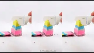 Watch Colorful Kinetic Sand Get Crushed and Sliced into a Giant Glass of Bliss! #asmr #relaxing
