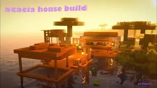 Cozy acacia beach house build in minecraft