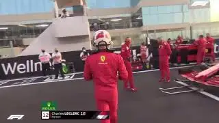 Charles Leclerc says farewell to Sebastian Vettel for the last time...