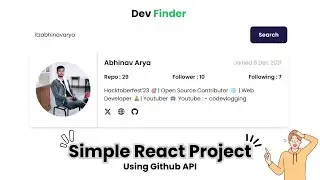 React Project | React Project For Beginners | DevFinder Project | 