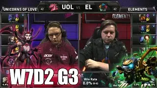 Unicorns of Love vs Elements | S5 EU LCS Summer 2015 Week 7 Day 2 | UOL vs EL W7D2 G3