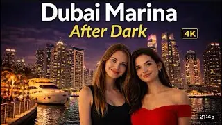 Dubai Marina at Night 🇦🇪 | Relaxing Evening City Walk 4K