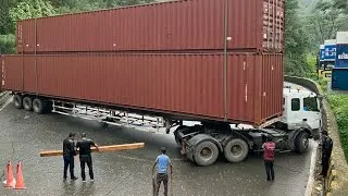 BIKIN GELENG-GELENG !!! Sopir Truk Asal Eropa Unjuk Skill Luar Bisa Melintas Tikungan Sitinjau Lauik