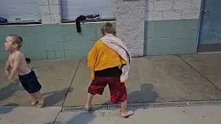 Cowboy Cayden  PLUMBER'S BUTT DANCE to Michael Jackson Miracle League Pool  Party
